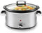 Schallen Stainless Steel Stew and Stir Slow Cooker Cooking Machine, Family Sized, Energy Efficient, Removable Ceramic Pot, Brushed Silver (4 Litre)