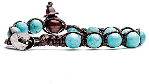 MainApps Bracciale tibetano in turchese, One Size, Legno, Türkis, One Size, Legno, Türkis