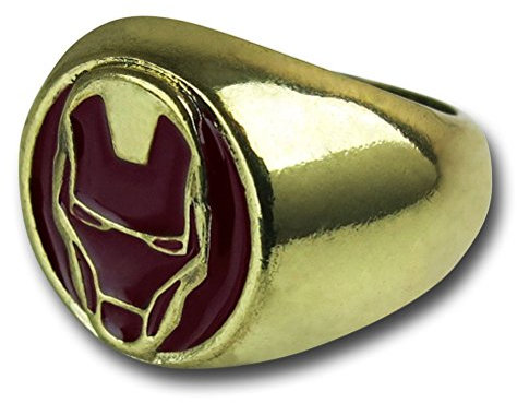 Iron Man Ring aus gebürstetem Messing, Größe 6,5, Eisen, Messing