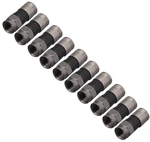 SKT EX6-51SET Kompressions F-Stecker (10 Stück) für Satellitenempfang, Kabelfernsehen und Antenne