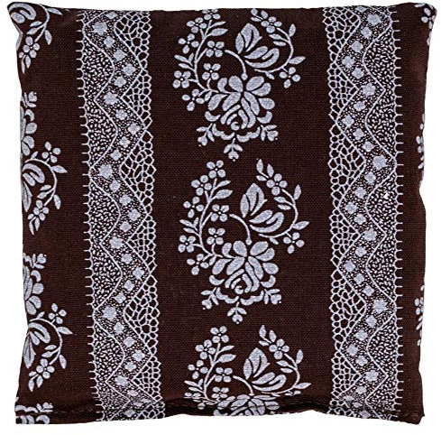 Rapssamenkissen 12x12cm Blumen-braun - Wärmekissen & Kältekissen für Mikrowelle und Backofen - Rapskissen