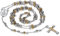 JewelryWe Schmuck Herren Damen Halskette, Klassische Vintage Jungfrau Maria Jesus Kreuz Anhänger mit 83cm Kette, Edelstahl, Silber Gold