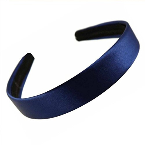 Wide Flat Navy Satin Alice Band 2.5cm