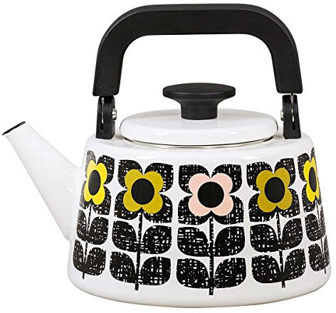 Scribble Square Flower Enamel Kettle