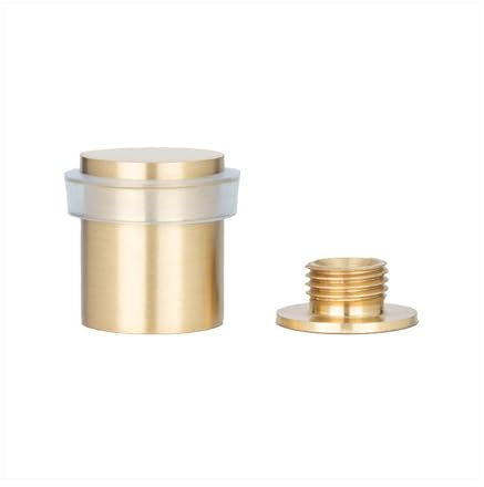EVI Herrajes | Türstopper aus Messing | Ø20x25mm | Gewindebasis | Transparenter Natursilikonkautschuk| inkl. Schraube + Klemmdübel | I-180