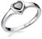 MATERIA Damen Ring Herz Silber 925 schwarz - Silberring Cocktailring Verlobung Liebe 19,1mm mit Ringetui SR-167-60