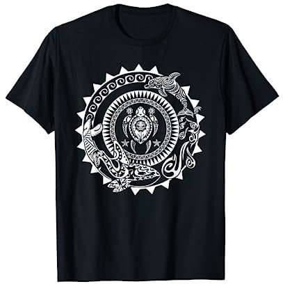Maori Polynesian Tattoo Orca Delfin Schildkröte Tauchen T-Shirt
