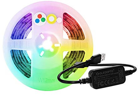 ZigBee RGBCCT Controller + LED Strip Lights kit, 2M Waterproof Strip with Mini USB Zigbee Controller Works with Philips Hue Bridge for APP/Voice Control Dimmable RGB and Dual White