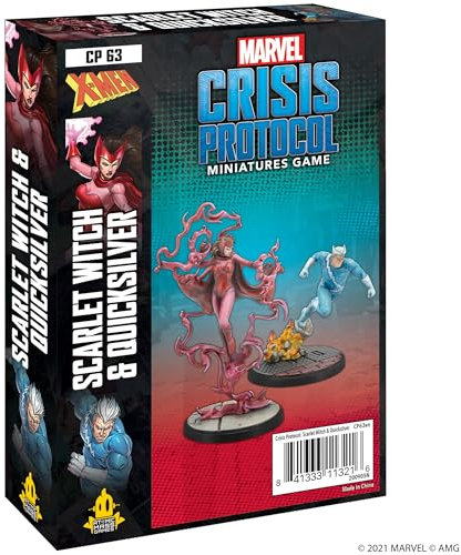 Atomic Mass Games, Marvel Crisis Protocol: Character Pack: Scarlet Witch and Quicksilver: Marvel Crisis Protocol, Miniatures Game, Ages 10+, 2+ Players, 45 Minutes Playing Time