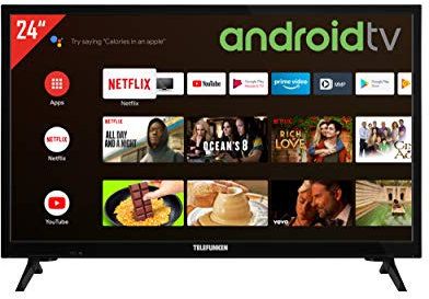 Telefunken XH24AJ600V 24 Zoll Fernseher / Android (HD ready, HDR, Triple-Tuner, 12 Volt, Smart TV, Play Store, Google Assistant, Bluetooth)