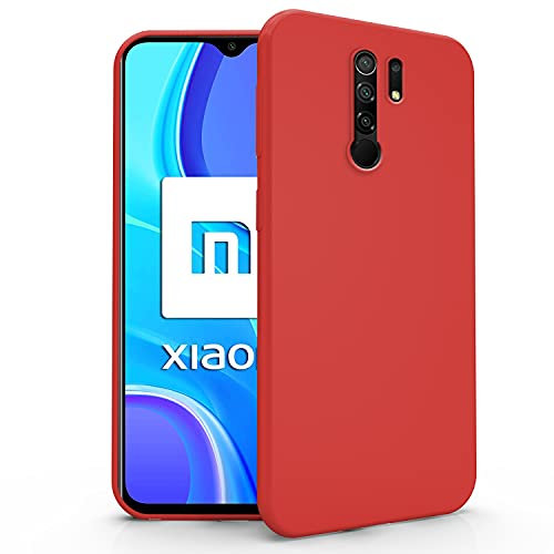 N NEWTOP Cover Compatibile con Xiaomi Redmi 9, Custodia TPU Soft Gel Silicone Ultra Slim Sottile Flessibile Case Posteriore Protettiva (Rosso)