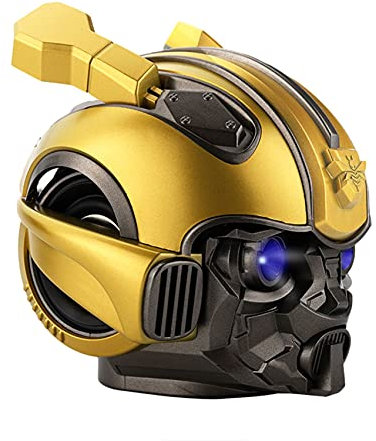 TECHOBOOM Bumblebee Helmet Portable Wireless Bluetooth Dual Built-in Speaker with Blue Eyes Effect Classic Style