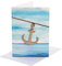 Logbuch-Verlag 3 Geburtstagskarten mit Holzanker und Meer - Hochzeitskarte mit Anker Symbol - blanko Karten mit Kuvert