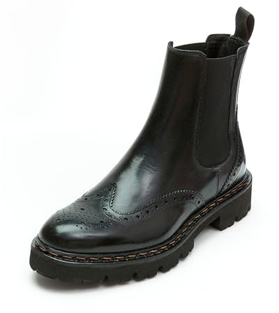 BRITISH PASSPORT - Stivaletti Chelsea Boot Invernali da Donna in Vera Pelle Soletto in Memory Foam - Suola in Gomma Superleggera - Taglia 40, Nero - Made in Italy