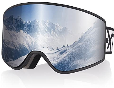 EXP VISION Skibrille, Snowboard Brille für Brillenträger Herren Damen Erwachsene Schneebrille OTG Anti-Nebel Skibrillen UV-Schutz Kompatibler Helm