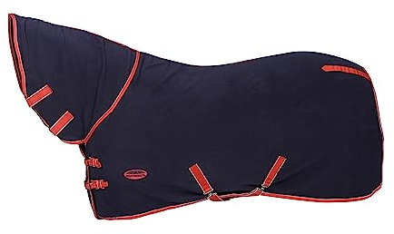 WeatherbeetaCooler Collo Combo Pile Coperta per Cavalli (144,78 cm) (Blu Navy, Rosso, Bianco)