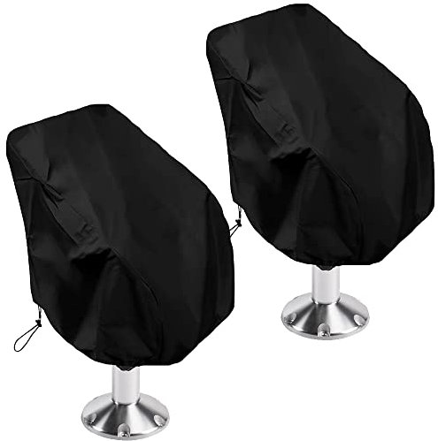 Skyour Lot de 2 housses de siège de bateau d'extérieur imperméables, housses de chaise de capitaine, housses de protection contre la poussière, anti-poussière et ponton, housse de protection pour