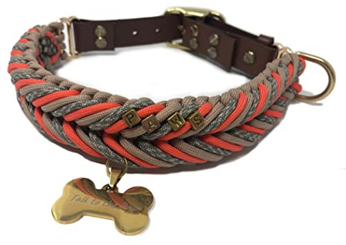 TALK TO THE PAW Azteken-Paracord-Hundehalsband – Mod-Halsband mit Fallschirmschnur – mittelgroße bis große Hunde