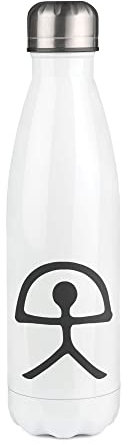 Botella isotérmica blanca con diseño Indalo
