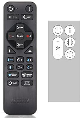 Anderic Replacement Remote for Dyson Pure Cool Me™ BP01 Personal Purifying Fan - Replaces 965824-06, Dyson 965824-07 and Other 965824 remotes - RRDYS01
