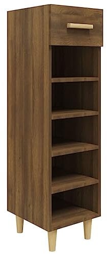 vidaXL Schuhschrank Schuhablage Schuhregal Schuhständer Schuhaufbewahrung Schuhorganizer Schuhkommode Braun Eichen-Optik 30x35x105cm Holzwerkstoff