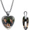 MeMeDIY Personalisierte Foto-Anhänger-Halskette Benutzerdefiniertes Bild-Text-Erinnerungs-Halskette Personalisiertes Geschenk für Frauen Männer (Silber & Zwei Fotos)