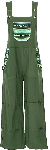 GURU SHOP Salopette da donna, in cotone, verde oliva, 42
