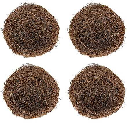 BYNYXI 4 Stück Rattan Vogelnest, 20cm Künstliches Osternest Schaum Wachteleier Festival Ostern Deko Handgemacht Frühling Zweige Rattan Nest für Ostern Tischdeko Basteln Foto Requisiten