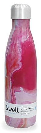 S'well Original Trinkflasche Rose Achat 500ml Vakuumisolierte Trinkflasche hält Getränke kalt und heiß - BPA-freie Edelstahl Trinkflasche für unterwegs