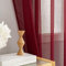 MYSTIC-HOME durchsichtige Vorhänge für Fenster, Fensterdekorationen, Halbknäuelvorhänge, durchsichtige Sichtschutzvorhänge, 160 cm Länge, 2 Paneele, 2er-Set, Burgunderrot, 132 cm B x 160 cm L