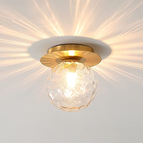 Mengjay Vintage Deckenlampe für Esstisch/Retro Pendelleuchte/Esszimmerlampe industrial Hängelampe Glas Esszimmer/Deckenleuchte Pendelleuchte Hängeleuchte E27 (Gold)