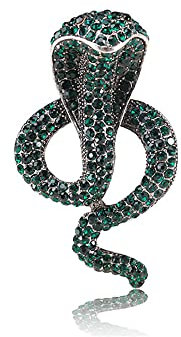 Broche rétro en forme de serpent cobra avec strass en oxyde de zirconium pour femme, fille, homme, bijou tendance, cadeau d'anniversaire, Métal, Zircon cubique