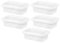 Clear Crystal 4L Plastic Storage Box Set of 5 - Lightweight, Robust, Stackable, Nestable with Clear Lid