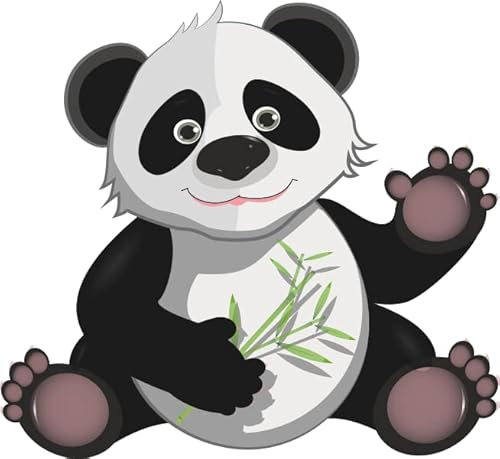 U24 Aufkleber lustiger Panda 22 x 20 cm Autoaufkleber Sticker Konturschnitt