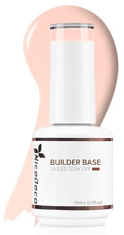 Nicedeco 8 in 1 Builder Base Strengthening Gel 15ml, UV/LED Clear Building Nail Gel in a Bottle,Gel Polish Nail Repair Nail Strengthen 010