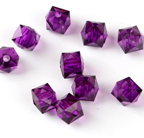 1000 Stück Glasperlen Großhandel 10 mm Kristall Facettierte Perlen Schmuck Versorgung für DIY-Perlen, Armbänder, Halsketten, Ohrringe & Anderen Schmuck,Tiefviolett