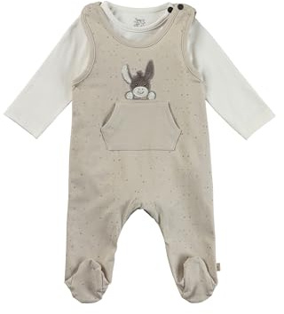 Sterntaler Strampler Set Pünktchen - Baby Strampler aus Jersey mit Esel Emmi Applikation - mit Langarmbody - Drucknöpfe im Schritt - bequemer Unisex Zweiteiler ab Geburt