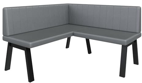 FURNISTAR Eckbank Akiko Metal A - Eckbankgruppe für Ihrem Esszimmer, Küche modern, Sitzecke, Essecke. Perfekt für Küche, Büro und Rezeption. Solide und Starke Verarbeitung. (130x130-Soft29)