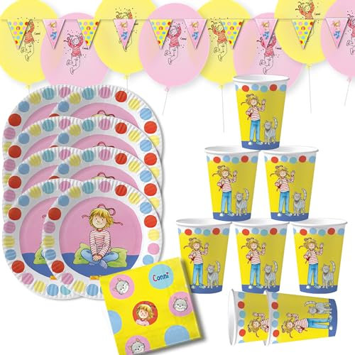 Krause & Sohn Party-Set Kindergeburtstag viele Teile Geschirr Geburtstag Dekoration Geburtstagstisch (Meine Freundin Conni)