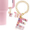 Velaco Letter Charm Accessories for Stanley Cup with Handle, Cute Initial Letter E Keychain Handle Charm with Butterfly for Stanley Tumbler for Women Girls