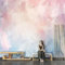 Fototapete 3d Effekt Fantasie Aquarell Feder Rosa Tapete 3D Tapeten für Wohnzimmer Schlafzimmer