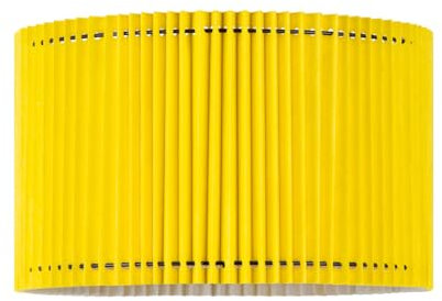 Home Sweet Home Skandinavischer Lampenschirm | Gelb | Rund | Gefaltetes Papier | ø40 x 20 cm | Kombinierbar mit Stehleuchte | Für Wohnzimmer und Schlafzimmer geeignet