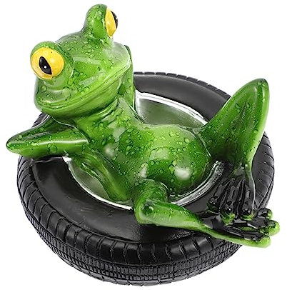 Milisten schwimmende Dekoration Gartenstatue Tier grüne Ornamente Frösche Ornamente Gartenverzierung wasserspaß Aqua Spielzeug terassendeko schmücken Frösche Modell Frösche Mikrodekor Harz