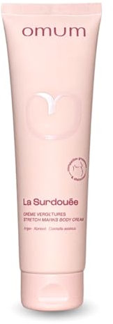 OMUM - La Surdouée Crème - Crème prévention vergetures - Protège, regenère la peau, prévient la formation des vergetures - texture légère fondante - Compatible grossesse dès 1er mois - Vegan - 150 ml
