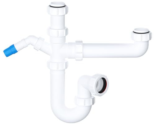 SPARES2GO 40mm Bowl & Half Sink Trap 1.5 Kitchen Appliance Water Discharge 75mm Seal Kit