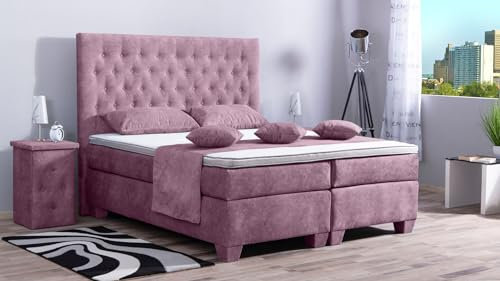 Boxspringbett Vila 240x220, DS-Viola, 7-Zohnen Taschenfederkernmatratze, Ergoflex - Inklusive Aufbau - Deutscher Hersteller
