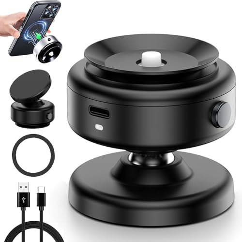 CXYP 360° Drehbare Magnetische Telefonhalterung für das Auto, Elektrische Saugnapf-Vakuum-Magnet für Alle Smartphones (Schwarz)