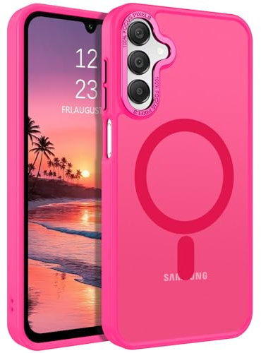 GaoBao Cover per Samsung Galaxy A15 5G 6,5”[Compatibile con Magsafe] Custodia Opaco Magnetica Sottile e Traslucida, tezione Antiurto e Antigoccia, tettiva Anti-Im nta (Rosa Caldo)