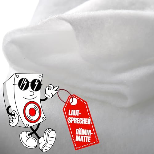 Lautsprecher Dämmung 100x160cm (12mm dick) Akustik Vlies Absorber | Akustikvlies für bessere Raumakustik - Dämmmatte Sound Absorber aus Polyester - Schallabsorber, Dämpfungsmaterial