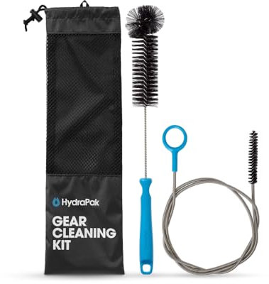 Kit de Nettoyage HydraPak Gear Cleaning - Ensemble constitué d’Une Brosse et d’Un goupillon - sans BPA ni PVC - Nettoie Les réservoirs d'hydratation et Les Poches à Eau, Les contenants d'eau
